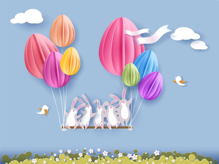 Фреска «Зайчики на воздушном шаре»