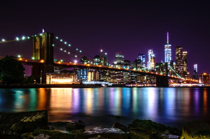 Фотообои «Бруклинский мост ночью»