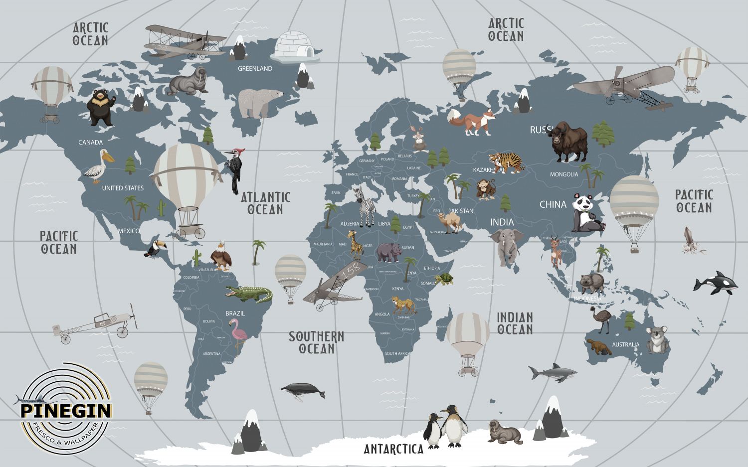 Фрески «Карта с животными»