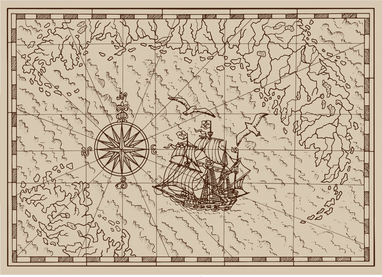 Фрески «Карта с кораблем»