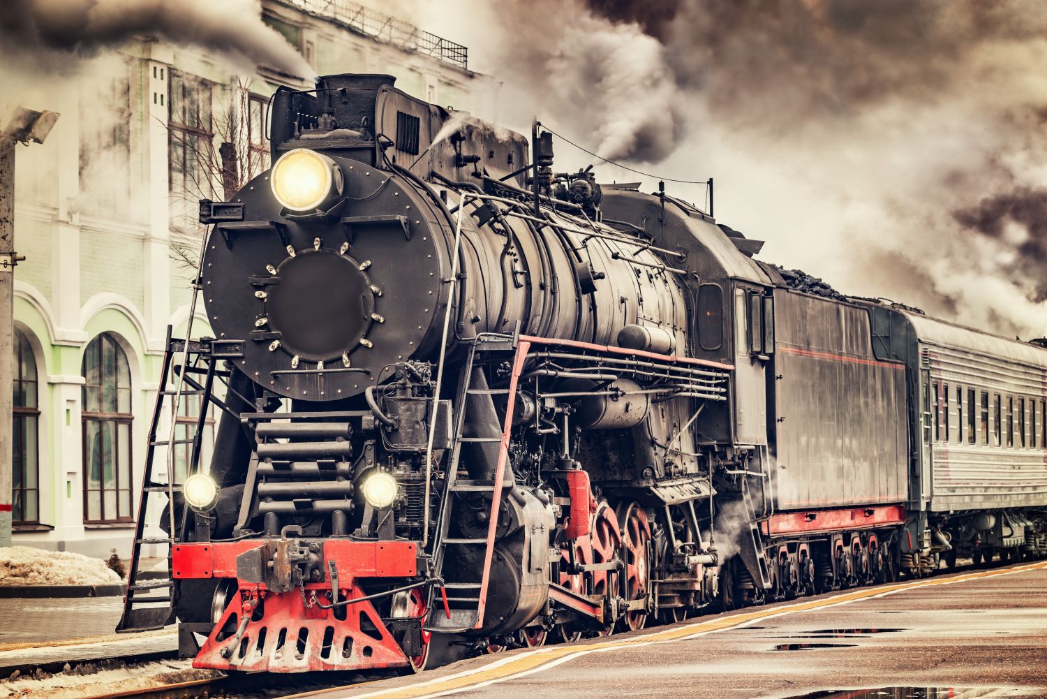 Фрески «Винтажное фото поезда»