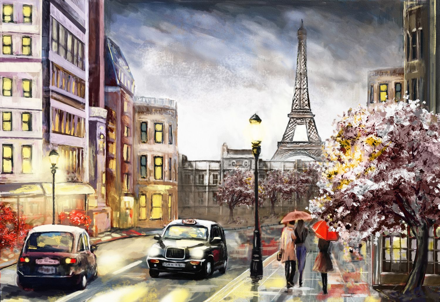 Фрески «Эйфелева башня рисунок Парижа»