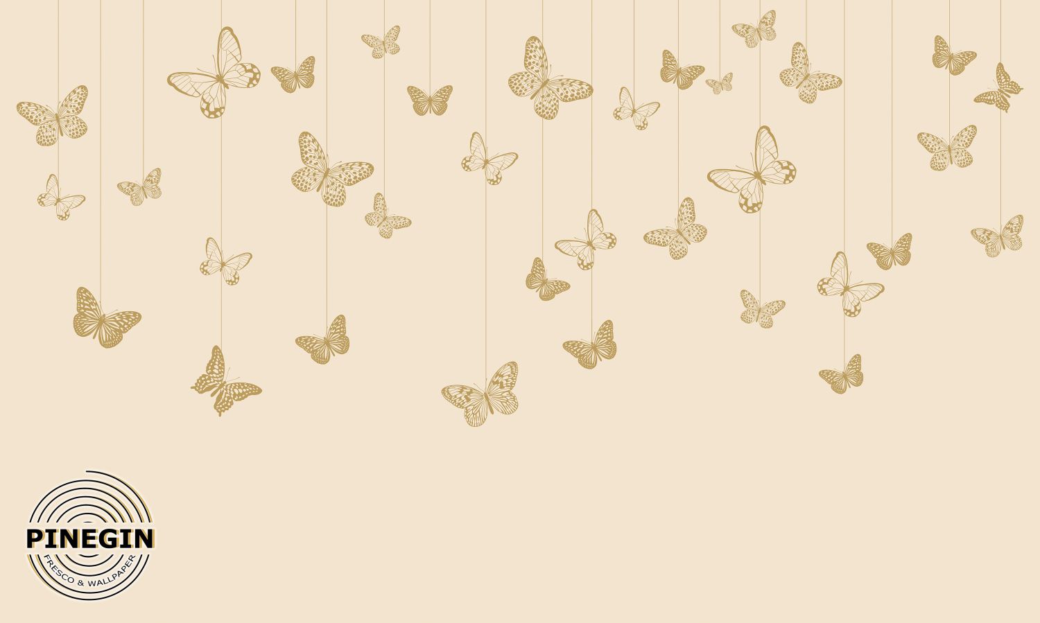 Фотообои «Золотые бабочки»