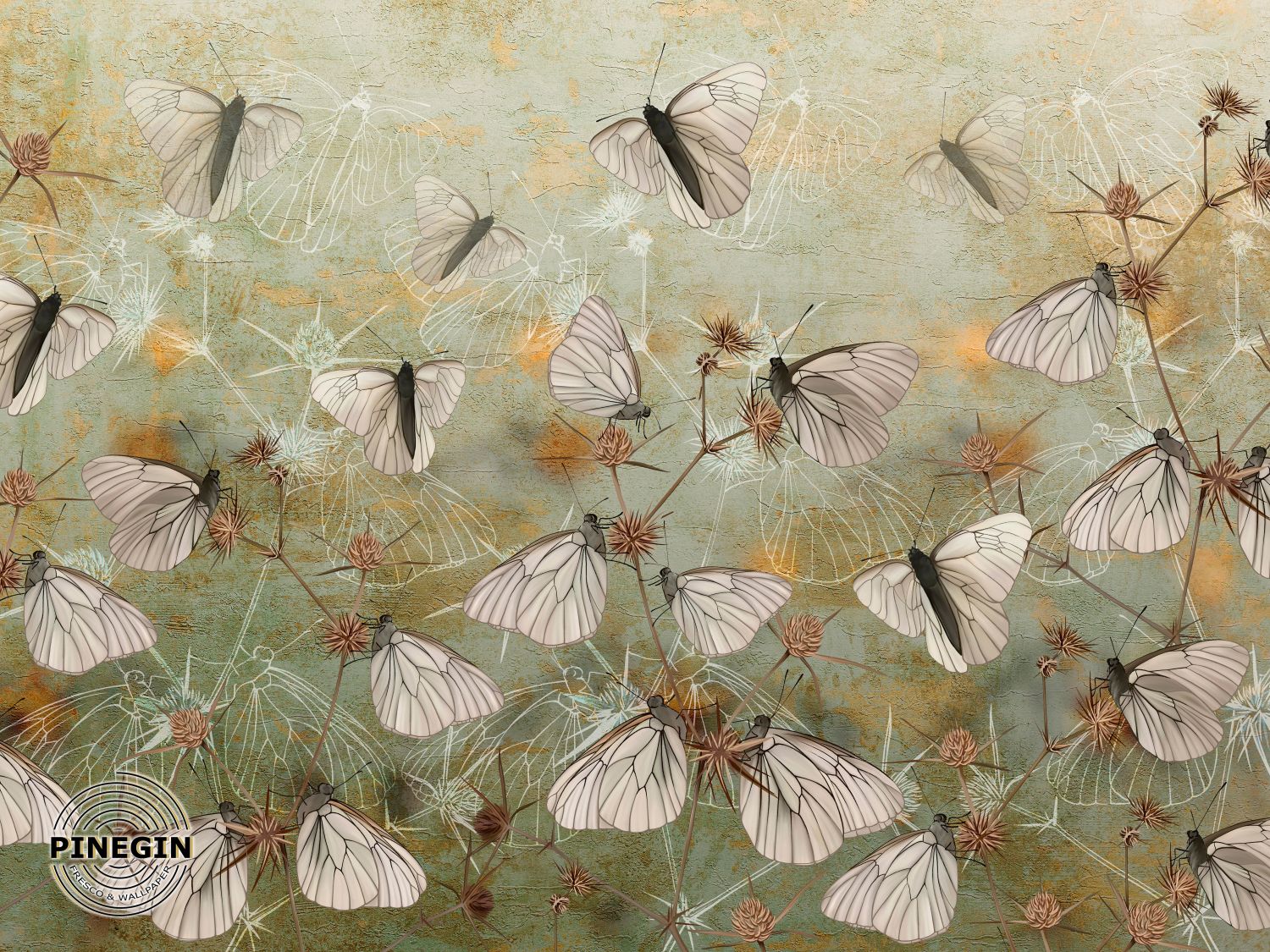 Фрески «Бабочки на чертополохе»
