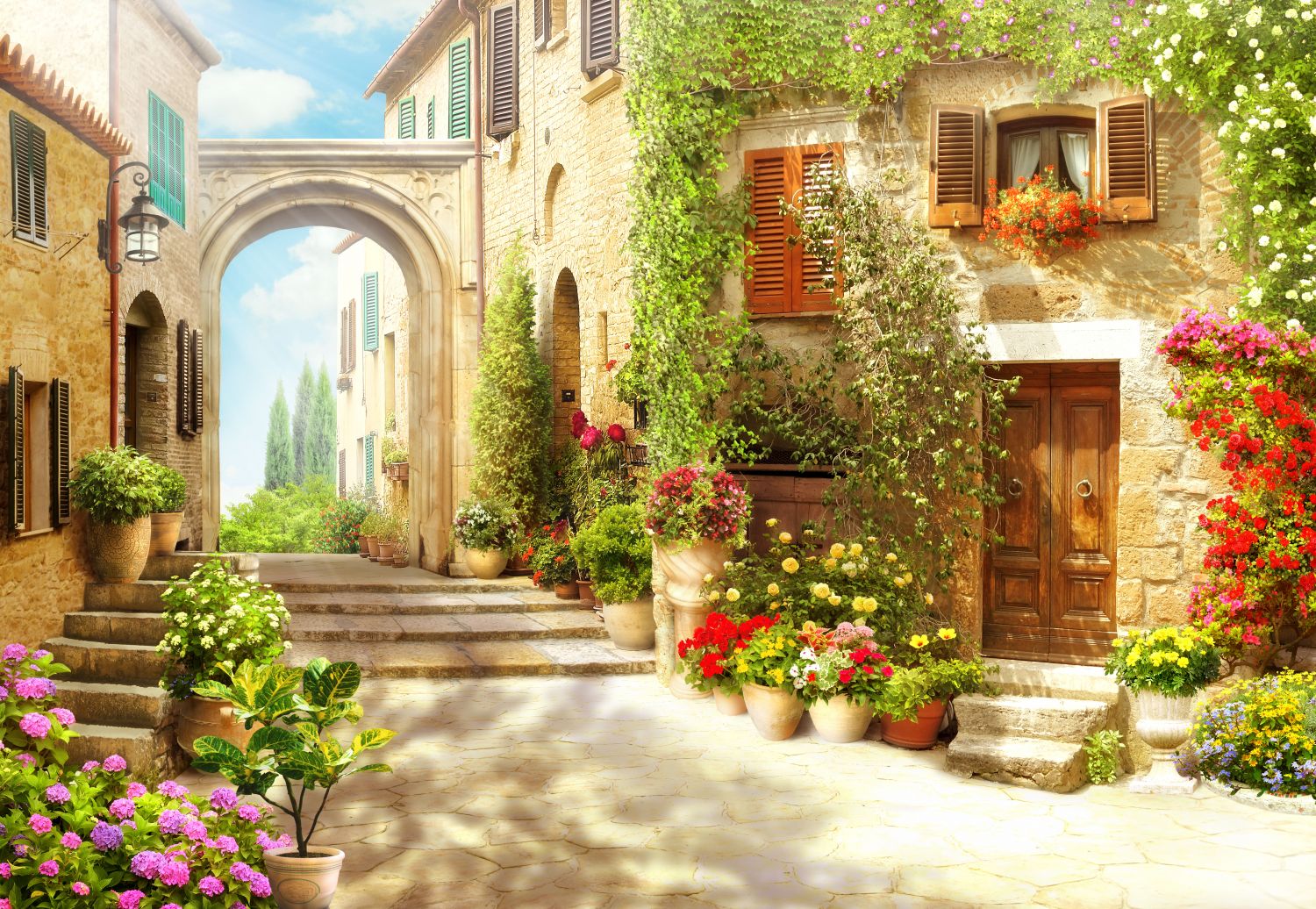 Уютный дворик Италия Тоскана
