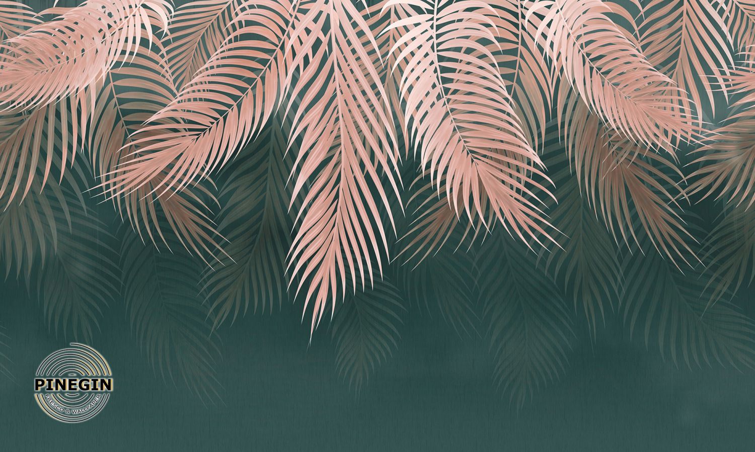 Фрески «Пальмовые листья на зеленом фоне»