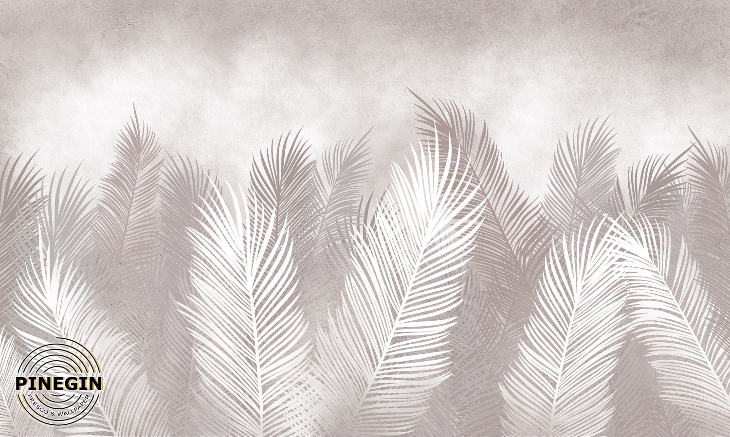 Фотообои пальмовые листья бежевые