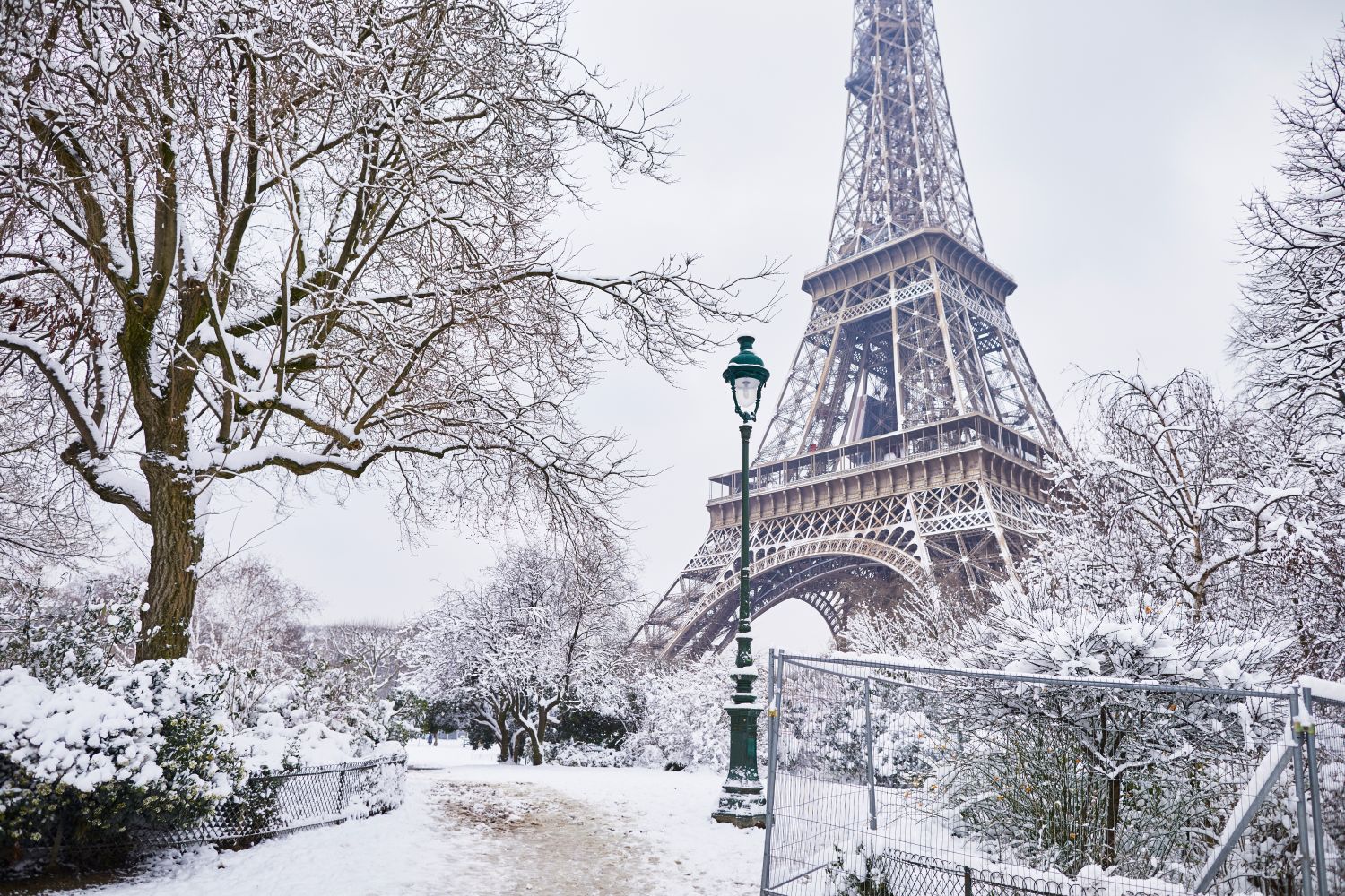 Фотообои «Эйфелева башня зимним днем»