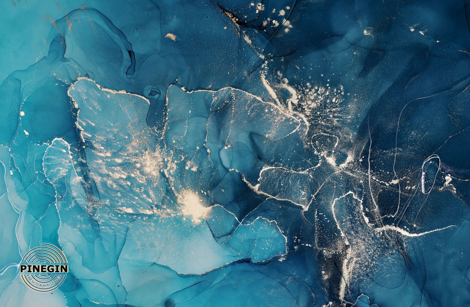 Фотообои «Флюид арт в синих тонах»