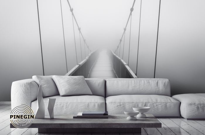 Фотообои «Подвесной мост в тумане»