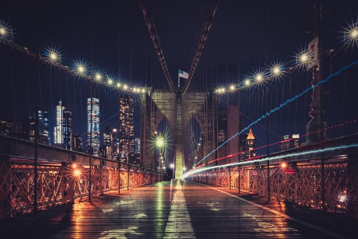 Фотообои «Бруклинский ночной мост»