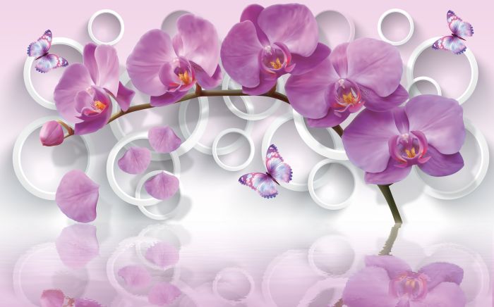 Фреска «Орхидеи с узорами»