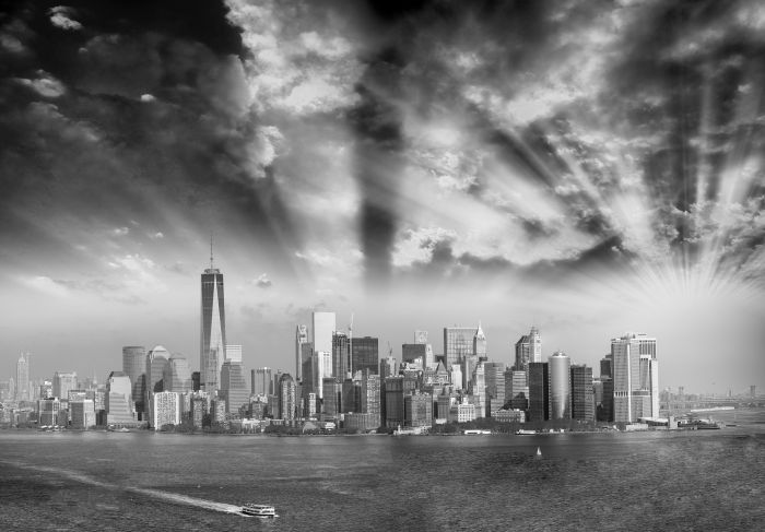Фреска «Нью-Йорк, черно-белый снимок»