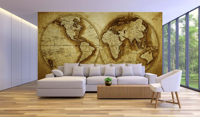 Фреска «Карта мира состаренная»