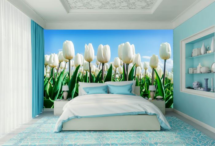 Фреска «Белые тюльпаны»