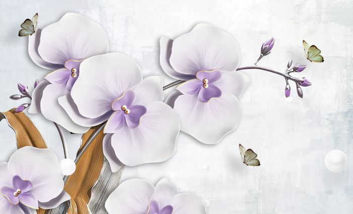 Фреска «Орхидеи с сиреневой сердцевинкой»
