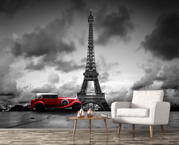 Фреска «Ретро автомобиль в Париже»