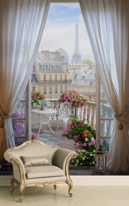 Фотообои «Балкон с цветами»