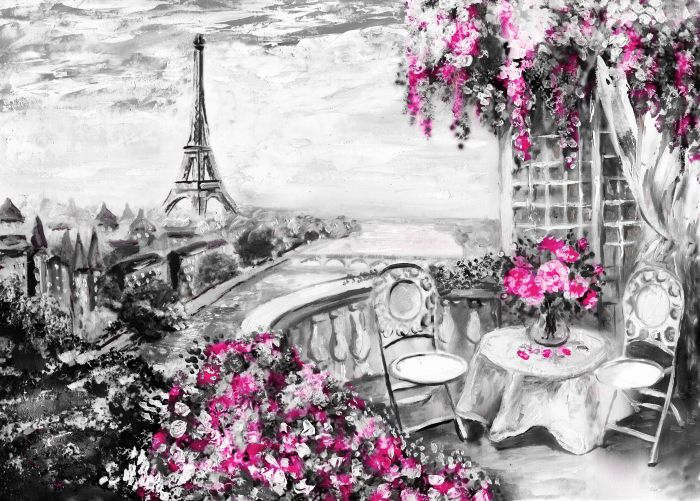 Фреска «Эйфелева башня нежный рисунок»