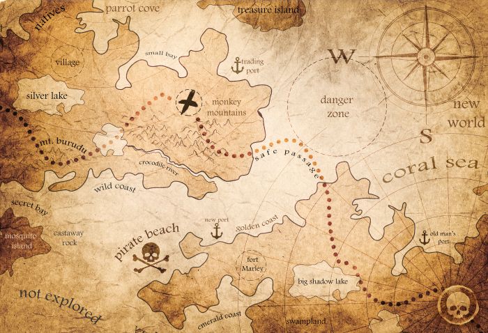 Фреска «Пиратская старинная карта»