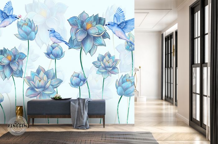 Фреска «Синие цветы лотосов»