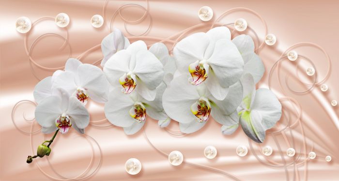 Фотообои «Орхидеи и узоры»