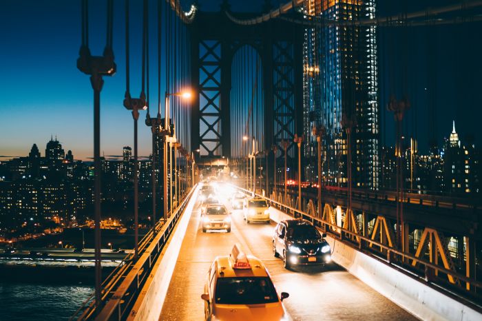 Фреска «Бруклинский мост поздним вечером»