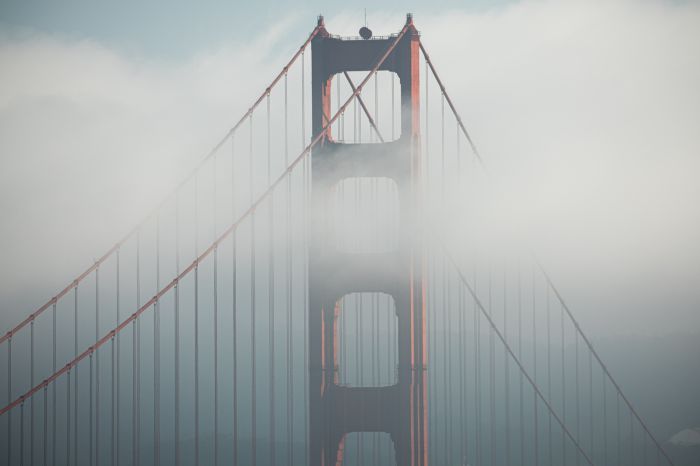 Фреска «Золотой мост Сан-Франциско в тумане»