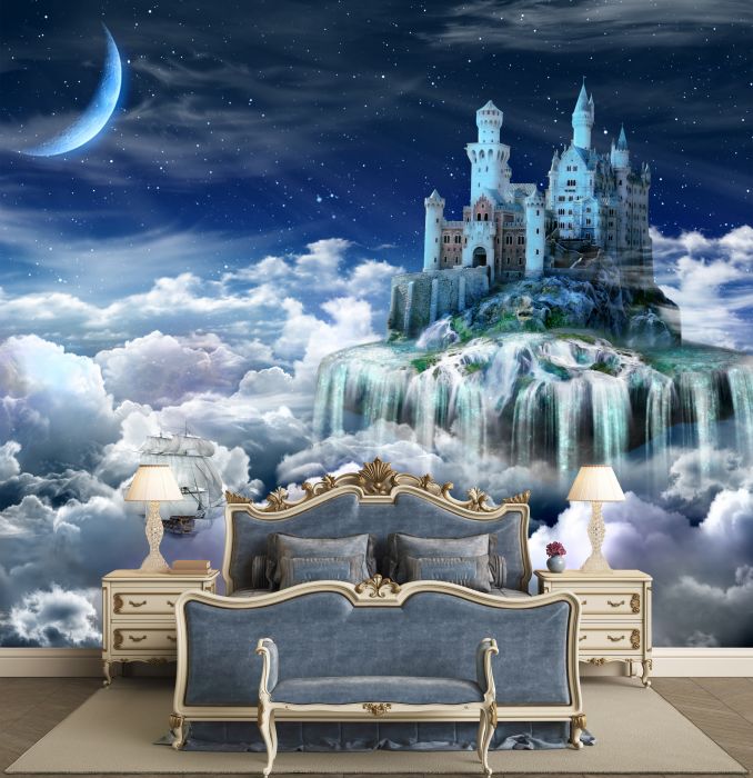 Фреска «Замок в облаках, ночь»