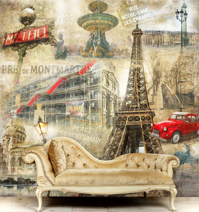 Фреска «Достопримечательности Парижа»
