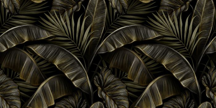Фреска «Темные пальмовые листья»